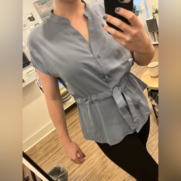 Carolina Blue Peplum Top - Picture 1 of 9